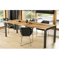 ENDO Möbel Endo-Moebel Esstisch Eiche Wotan, Rechteckig,Rechteckig, 80x76x130 cm,