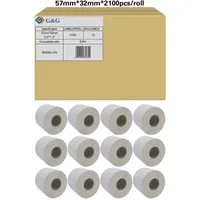 G&G Etiketten Rolle 57 x 32mm Papier Weiß 12
