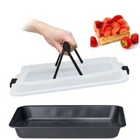 Relaxdays Backblech mit Deckel, 3in1 Kuchen Transportbox, BxT 40,5x32,5