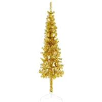 VidaXL Künstlicher Halb-Weihnachtsbaum mit Ständer Schlank Gold 150 cm
