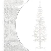 VidaXL Künstlicher Halb-Weihnachtsbaum mit Ständer Schlank Weiß 120 cm