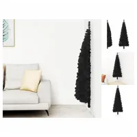 VidaXL Künstlicher Halb-Weihnachtsbaum Ständer Schlank Schwarz 210 cm
