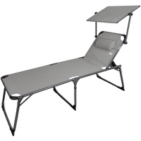 Aktive 62613 - Klappbare Strandliege mit Sonnenschirm, Strandliege mit