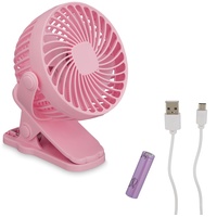 Relaxdays Ventilator klein, 3 Stufen, schwenkbar, mit Clip, leise,
