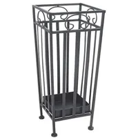 Haku-Möbel Schirmständer schwarz , Metall 20x46x20 cm, Tropfschale, Garderobe,