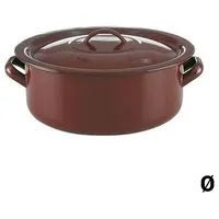 Quid Stielkasserolle mit Deckel, emaillierter Stahl, braun, 4,9 Liter