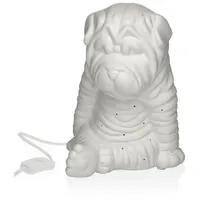 Versa Porzellan Tischlampe Hund 17.1x19.6x15 Cm - White -