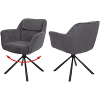 Mendler 2er-Set Esszimmerstuhl HWC-K33, Küchenstuhl Stuhl, drehbar Auto-Position, Stoff