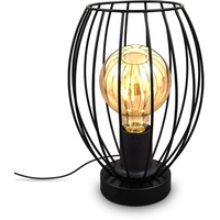 B.K.Licht Tischleuchte, Bürolampe, Leselampe, Leselicht, Retro, 17,5x25,6 cm, Schwarz