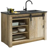 Furn.design Küchenschrank in Used Wood hell und anthrazit Küche
