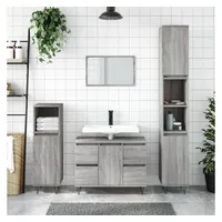 VidaXL Badschrank Grau Sonoma 80x33x60 cm Holzwerkstoff