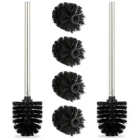 Relaxdays Toilettenbürste, 2er Set, WC-Bürste, inkl. 4 Ersatzbürstenköpfe, Klobürste