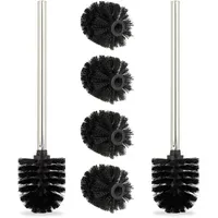 Relaxdays Toilettenbürste, 2er Set, WC-Bürste, inkl. 4 Ersatzbürstenköpfe, Klobürste