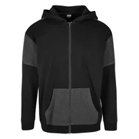 URBAN CLASSICS Oversized Patch Reißverschlusspullover Black / Charcoal M