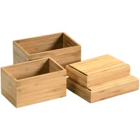 KESPER Aufbewahrungsbehälter, 4er-Set, Bambus, Kesper