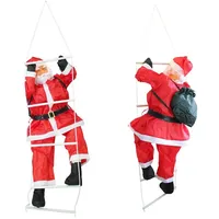 [en.casa] Weihnachtsmann auf Leiter 85cm Weihnachts Deko Weihnachten Figur