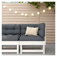 VidaXL Ecksofa mit Kissen Weiß Massivholz Kiefer