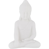 Relaxdays Buddha Figur sitzend, 17 cm hoch, Garten-Dekofigur, wetterfest