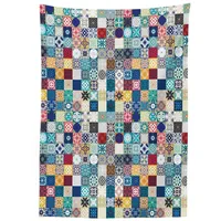 ABAKUHAUS marokkanisch Tischdecke, Aufwändige Patchwork-Motiv, Personalisierter Druck Klare Farben