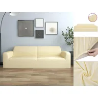 VidaXL Stretch Sofahusse 3-Sitzer Creme Polyester-Jersey
