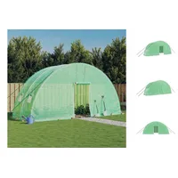 VidaXL Gewächshaus Stahl Grün Blankglas 12 mm 12 m2