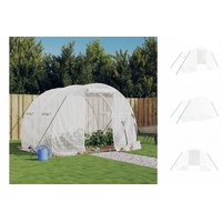 VidaXL Gewächshaus Stahl Weiß Hohlkammerplatten 6 mm 6 m2