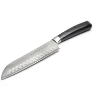 Klamer Santoku Damastmesser 18 cm Schwarz
