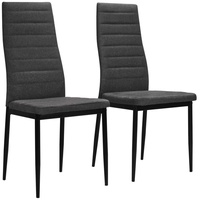 VidaXL Esszimmerstühle 2 Stk. Dunkelgrau Stoff