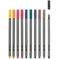 IDENA 516113 - Fineliner, 10 Stück, 0,4 mm Stärke,