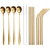 Gräwe Trinkhalm-Set 14-tlg., Edelstahl, gold