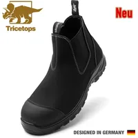 Tricetops Sicherheitsschuhe S3 Stahlkapp SRC Wasserdicht Damen Arbeitsschuhe Chelsea