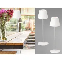 Meine wunschleuchte 2er SET Outdoor Akku Tischlampen Weiß ohne