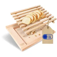 Creative Home Brotschneidebrett mit Krümelfang aus Buche-Holz | 35,5