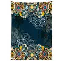 ABAKUHAUS Psychedelisch Tischdecke, Mandala Paisley, Schmutzabweisend Pflegeleicht Waschbar Druck