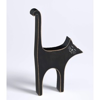 Walther design Dekofigur schwarz aus Holz, Katze CA199B