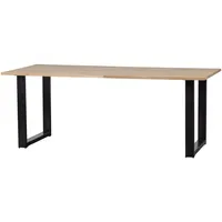 Woood Tablo Esstisch aus Eichenholz, U-Tischbein, Braun, 200 x