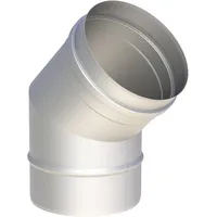 OEG Ofenrohrbogen (Durchmesser: 130 mm, 45 °, Silber, Wandstärke: