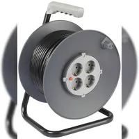 Sygonix SY-5655928 Kabeltrommel 50m Schwarz Schutzkontakt-Stecker