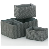 Kela Korb-Set Rimossa, 5-teilig, unterschiedliche Größen, PP-Kunststoff, grau,
