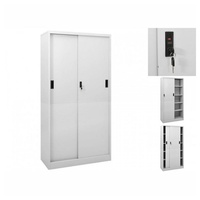 VidaXL Büroschrank mit Schiebetür Hellgrau 90x40x180 cm Stahl