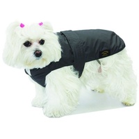 Fashion Dog Hundemantel mit Kunstpelz-Futter - Schwarz 75 cm