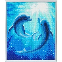 Crystal Art Craft Buddy CAM-12-WHITE - Dolphin Dance, 21x25cm