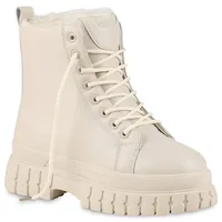 VAN HILL Damen Warm Gefütterte Plateau Boots Profilsohle Schuhe