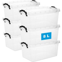 Werkzeugbox kleinteilemagazin heimwerker box Aufbewahrungsboxen Deckel 8 Liter 6er