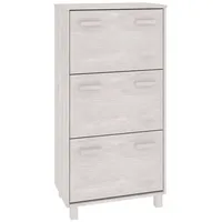 Furnicato Schuhschrank HAMAR Weiß 59,5x35x117 cm Massivholz Kiefer