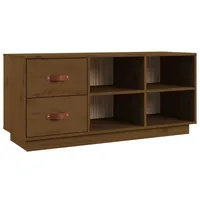 Furnicato Schuhbank Honigbraun 100x34x45 cm Massivholz Kiefer