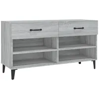 Furnicato Schuhschrank Grau Sonoma 102x35x55 cm Holzwerkstoff