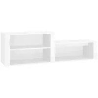 Furnicato Schuhschrank Hochglanz-Weiß 150x35x45 cm Holzwerkstoff