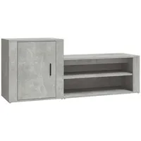 Furnicato Schuhschrank Betongrau 130x35x54 cm Holzwerkstoff