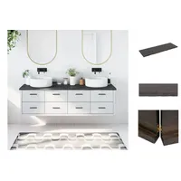 VidaXL Waschtischplatte Dunkelbraun 180x60x(2-4)cm Massivholz